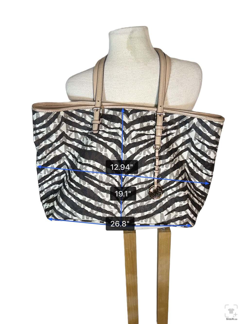 Michael Kors Zebra Print Logo Tote Bag - Picture 7 of 7
